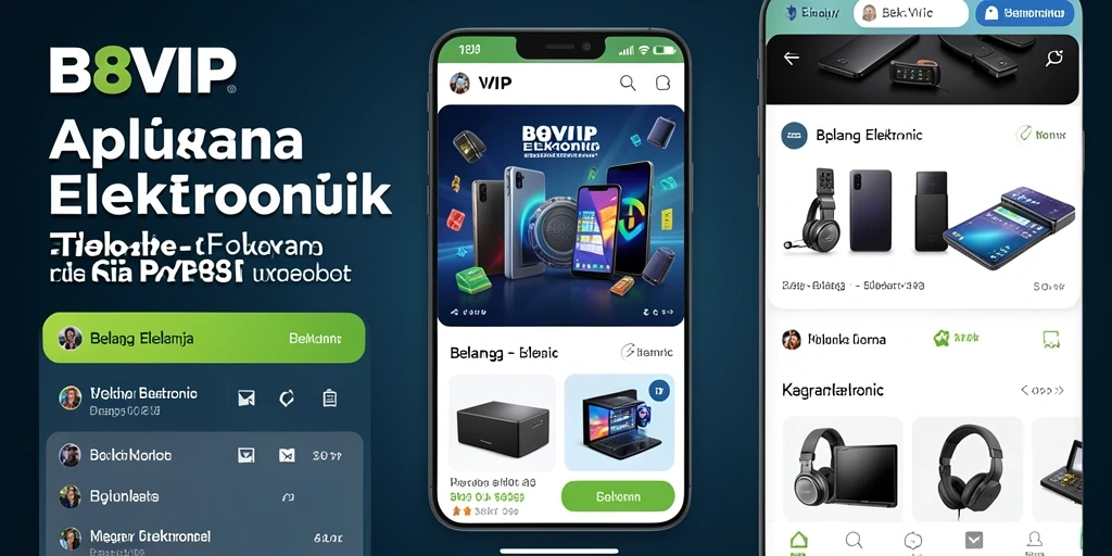 Tampilan antarmuka aplikasi B8VIP yang user-friendly untuk belanja elektronik.