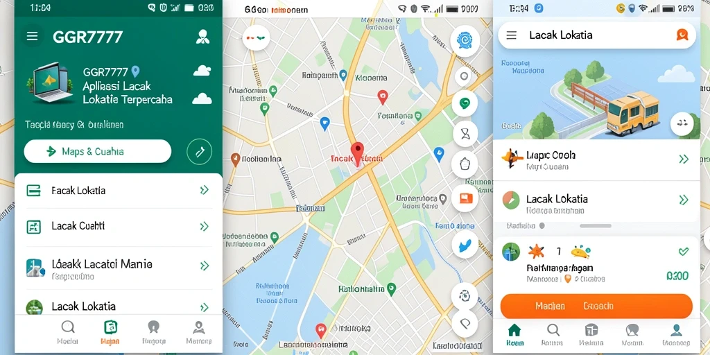 Antarmuka aplikasi GGR7777 menampilkan fitur pelacakan lokasi secara real-time.
