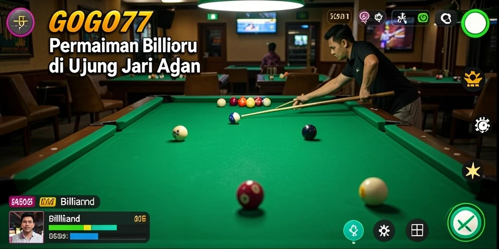Skrinsut utama GOGO77 menunjukkan grafis game billiard yang menawan.