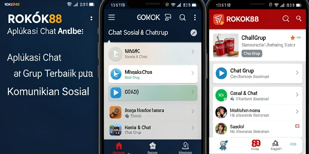 Tampilan antarmuka ROKOK88 dengan fungsi Chat Grup yang interaktif.