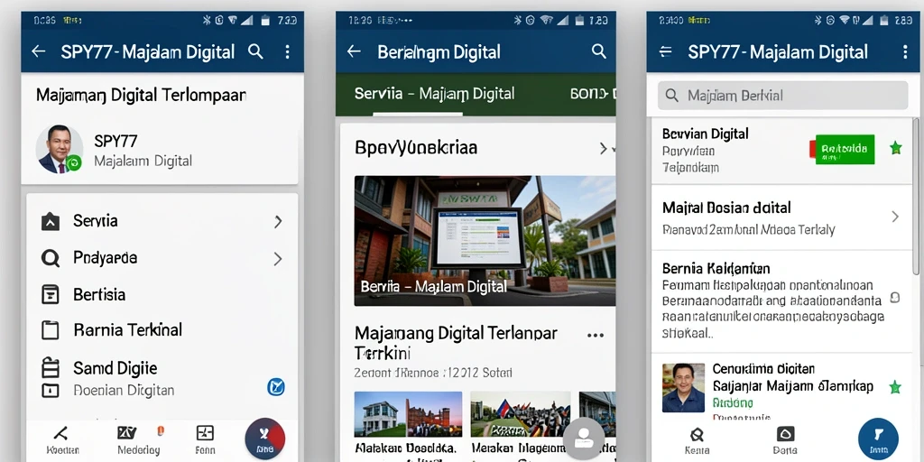Antarmuka pengguna SPY77 yang menarik dan informatif.