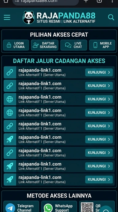 Tampilan link alternatif rajapanda88