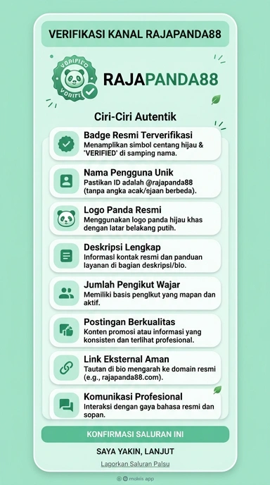 Tampilan kanal resmi rajapanda88